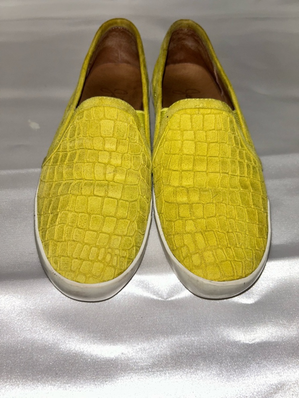 Joie Huxley Suede Sneaker Chartreuse Yellow Slide Revolve $195 | Size 36